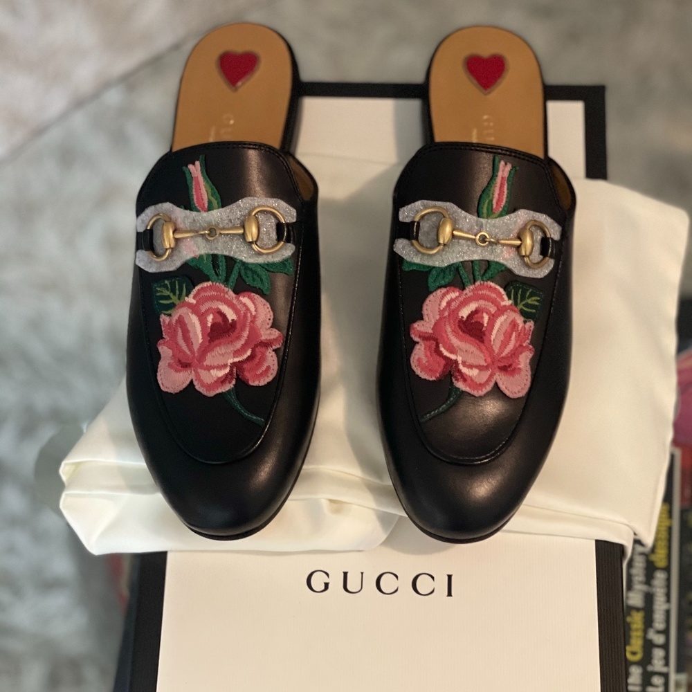 Authentic Gucci Princetown Leather Slippers size37